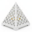 White Pyramid Incense Burner — Geometric Lattice with Gold Bowl - Al Kabayel Discount CentreWhite Pyramid Incense Burner — Geometric Lattice with Gold BowlIncense BurnerAKDCAl Kabayel Discount Centre