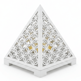 White Pyramid Incense Burner — Geometric Lattice with Gold Bowl - Al Kabayel Discount CentreWhite Pyramid Incense Burner — Geometric Lattice with Gold BowlIncense BurnerAKDCAl Kabayel Discount Centre