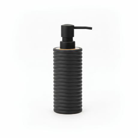 White Ribbed Plastic Liquid Soap Dispenser - 400ml - White / Black / Peach - Al Kabayel Discount CentreWhite Ribbed Plastic Liquid Soap Dispenser - 400ml - White / Black / PeachHolders & DispensersAKDCAl Kabayel Discount Centre