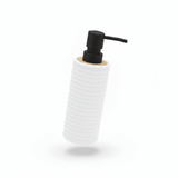 White Ribbed Plastic Liquid Soap Dispenser - 400ml - White / Black / Peach - Al Kabayel Discount CentreWhite Ribbed Plastic Liquid Soap Dispenser - 400ml - White / Black / PeachHolders & DispensersAKDCAl Kabayel Discount Centre
