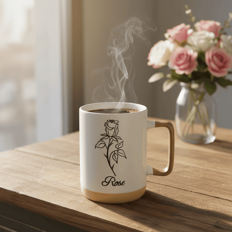 White Rose Ceramic Mug - 350ml - Al Kabayel Discount CentreWhite Rose Ceramic Mug - 350mlMugsAKDCAl Kabayel Discount Centre