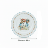 White Round Enamel Tray – Bicycle Garden Print - 35cm - Al Kabayel Discount CentreWhite Round Enamel Tray – Bicycle Garden Print - 35cmServing TraysAKDCAl Kabayel Discount Centre
