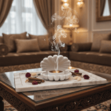White Shell Incense Burner | Ceramic Clamshell Design with Gold Brass Insert | 14cm - Al Kabayel Discount CentreWhite Shell Incense Burner | Ceramic Clamshell Design with Gold Brass Insert | 14cmIncense burnerAKDCAl Kabayel Discount Centre