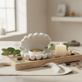 White Shell Incense Burner | Ceramic Clamshell Design with Gold Brass Insert | 14cm - Al Kabayel Discount CentreWhite Shell Incense Burner | Ceramic Clamshell Design with Gold Brass Insert | 14cmIncense burnerAKDCAl Kabayel Discount Centre