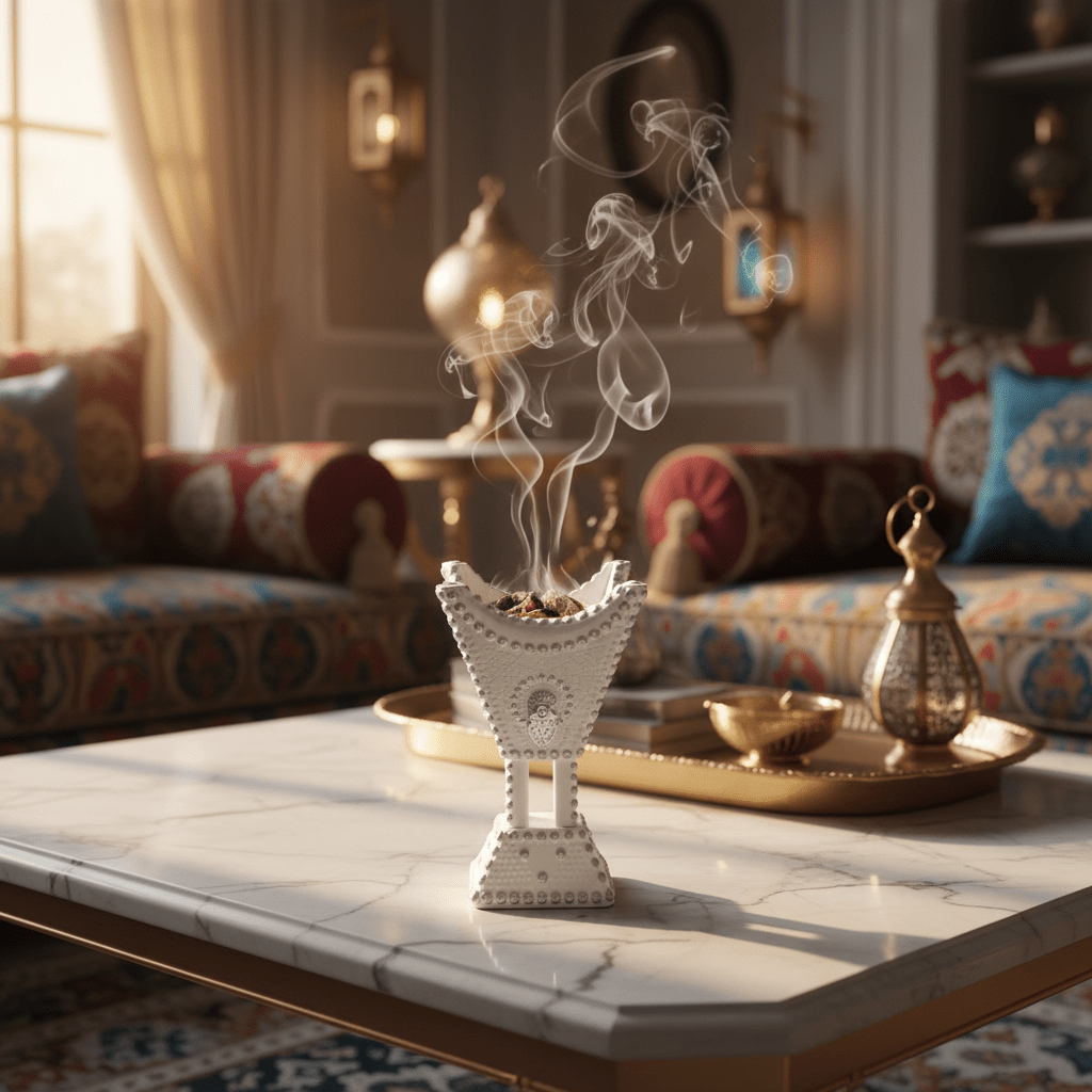 White & Silver Chalk Incense Burner | Arabic Majlis Bakhoor Holder | 13×8 cm - Al Kabayel Discount CentreWhite & Silver Chalk Incense Burner | Arabic Majlis Bakhoor Holder | 13×8 cmIncense burnerAKDCAl Kabayel Discount Centre
