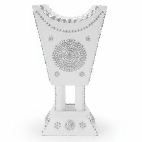 White & Silver Chalk Incense Burner | Ornate Mandala Design | 16×7cm - Al Kabayel Discount CentreWhite & Silver Chalk Incense Burner | Ornate Mandala Design | 16×7cmIncense burnerAKDCAl Kabayel Discount Centre