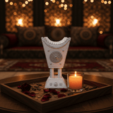 White & Silver Chalk Incense Burner | Ornate Mandala Design | 16×7cm - Al Kabayel Discount CentreWhite & Silver Chalk Incense Burner | Ornate Mandala Design | 16×7cmIncense burnerAKDCAl Kabayel Discount Centre
