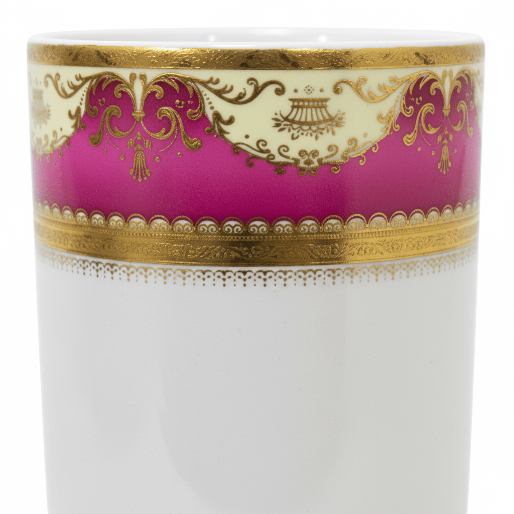 White with Pink & Gold Ornate Design Ceramic Mug - 300ml - Al Kabayel Discount CentreWhite with Pink & Gold Ornate Design Ceramic Mug - 300mlMugsAKDCAl Kabayel Discount Centre