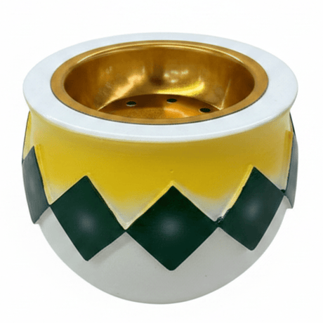White, Yellow & Green Chevron Incense Burner | Gold Interior | 7×8 cm - Al Kabayel Discount CentreWhite, Yellow & Green Chevron Incense Burner | Gold Interior | 7×8 cmIncense BurnerAKDCAl Kabayel Discount Centre