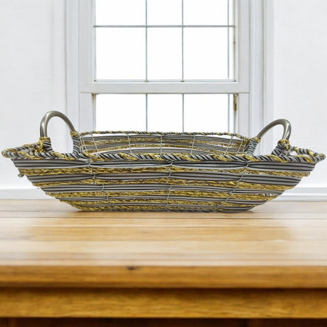 Wicker Basket Natural Study Willow Basket, Vintage - Style Picnic Basket With Handle Metal Ramadan Basket, Easter Basket, Multipurpose Storage Baskets for Fruit, Candy Gift 37cmX27cmX10cm - Al Kabayel Discount CentreWicker Basket Natural Study Willow Basket, Vintage - Style Picnic Basket With Handle Metal Ramadan Basket, Easter Basket, Multipurpose Storage Baskets for Fruit, Candy Gift 37cmX27cmX10cmRattanAKDCAl Kabayel Discount Centre