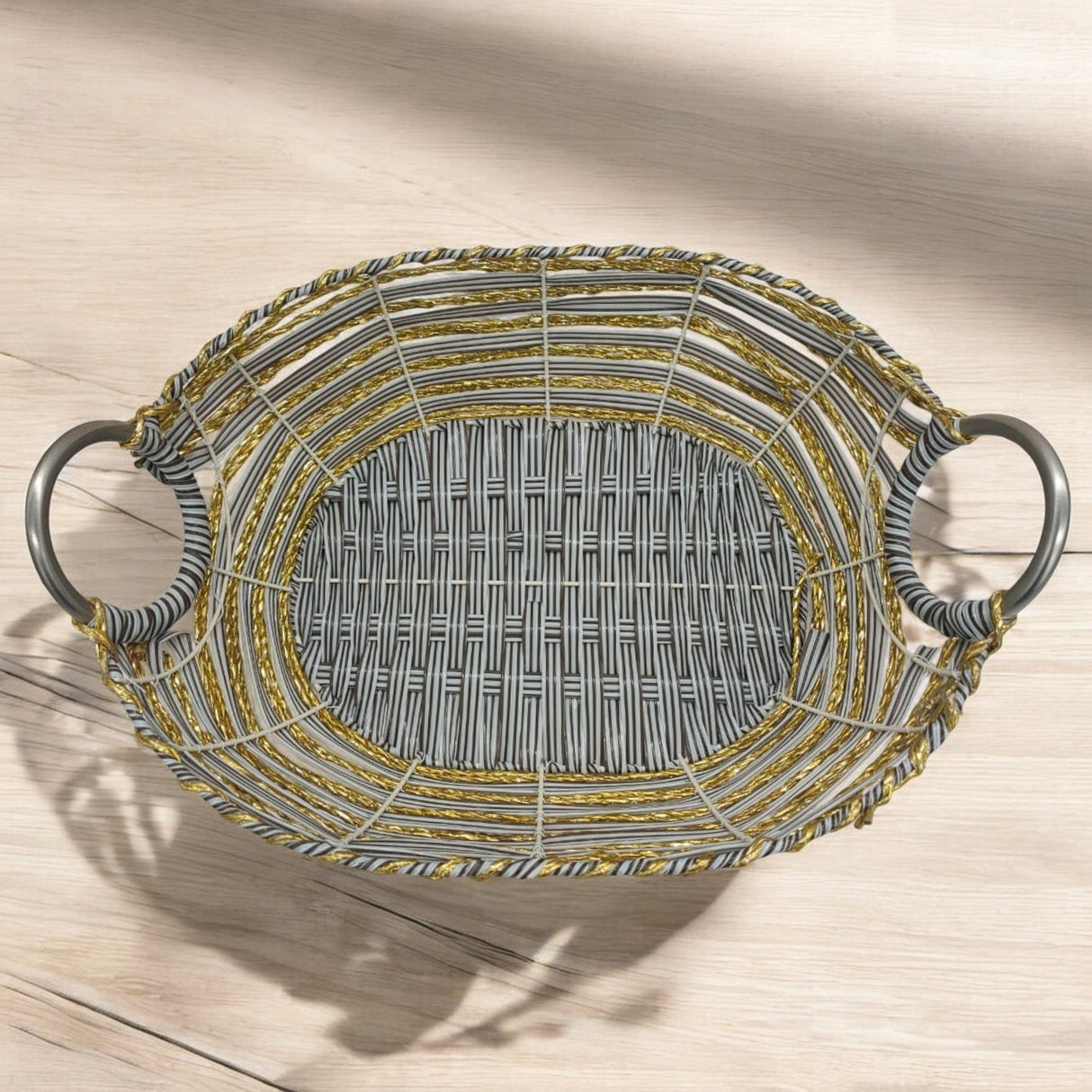 Wicker Oval Basket Natural Study Willow Basket, Vintage - Style Picnic Basket With Handle Metal Ramadan Basket, Easter Basket, Multipurpose Storage Baskets for Fruit, Candy Gift 40cmX29cmX10cm - Al Kabayel Discount CentreWicker Oval Basket Natural Study Willow Basket, Vintage - Style Picnic Basket With Handle Metal Ramadan Basket, Easter Basket, Multipurpose Storage Baskets for Fruit, Candy Gift 40cmX29cmX10cmRattanAKDCAl Kabayel Discount Centre
