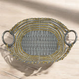 Wicker Oval Basket Natural Study Willow Basket, Vintage - Style Picnic Basket With Handle Metal Ramadan Basket, Easter Basket, Multipurpose Storage Baskets for Fruit, Candy Gift 40cmX29cmX10cm - Al Kabayel Discount CentreWicker Oval Basket Natural Study Willow Basket, Vintage - Style Picnic Basket With Handle Metal Ramadan Basket, Easter Basket, Multipurpose Storage Baskets for Fruit, Candy Gift 40cmX29cmX10cmRattanAKDCAl Kabayel Discount Centre