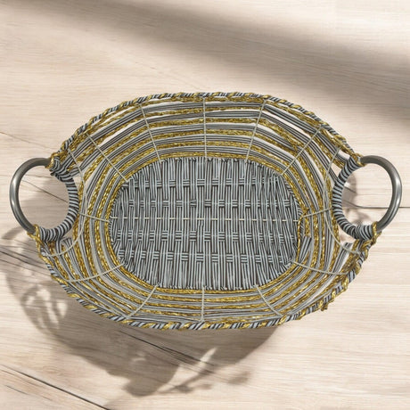 Wicker Oval Basket Natural Study Willow Basket, Vintage - Style Picnic Basket With Handle Metal Ramadan Basket, Easter Basket, Multipurpose Storage Baskets for Fruit, Candy Gift 40cmX29cmX10cm - Al Kabayel Discount CentreWicker Oval Basket Natural Study Willow Basket, Vintage - Style Picnic Basket With Handle Metal Ramadan Basket, Easter Basket, Multipurpose Storage Baskets for Fruit, Candy Gift 40cmX29cmX10cmRattanAKDCAl Kabayel Discount Centre