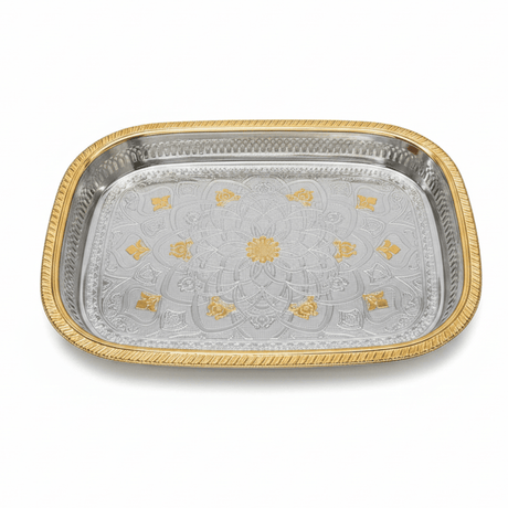 Windcera Gold & Silver Stainless Steel Rectangle Serving Tray | 45×33cm - Al Kabayel Discount CentreWindcera Gold & Silver Stainless Steel Rectangle Serving Tray | 45×33cmServing TraysWINDCERAAl Kabayel Discount Centre