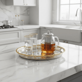 Windcera Luxury Oval Tray | Silver & Gold Stainless Steel | Arabic Geometric Pattern | 43×30cm - Al Kabayel Discount CentreWindcera Luxury Oval Tray | Silver & Gold Stainless Steel | Arabic Geometric Pattern | 43×30cmServing TraysWINDCERAAl Kabayel Discount Centre
