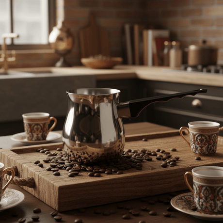 Windcera Silver Stainless Steel Coffee Warmer Cezve 120ml | Black Handle - Al Kabayel Discount CentreWindcera Silver Stainless Steel Coffee Warmer Cezve 120ml | Black HandleTea/Coffee PotsWINDCERAAl Kabayel Discount Centre