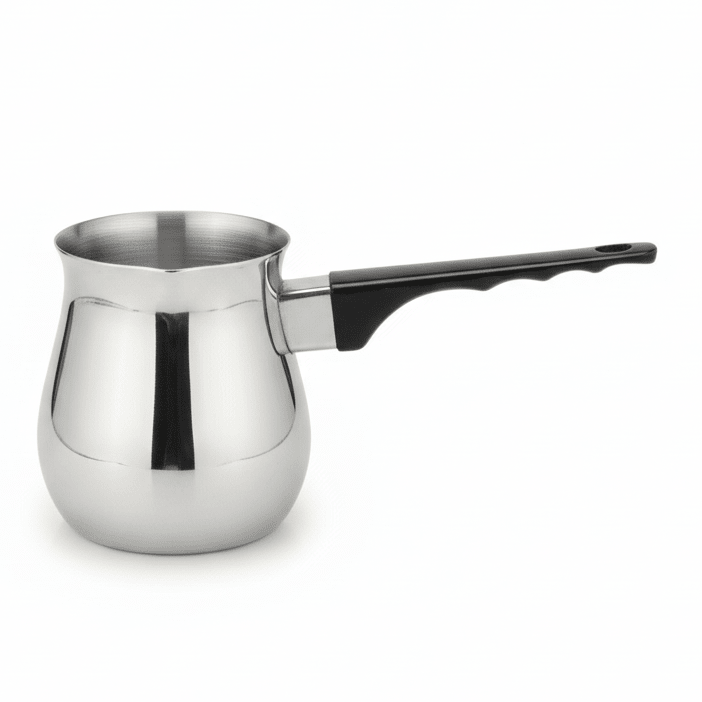 Windcera Silver Stainless Steel Coffee Warmer Cezve 120ml | Black Handle - Al Kabayel Discount CentreWindcera Silver Stainless Steel Coffee Warmer Cezve 120ml | Black HandleTea/Coffee PotsWINDCERAAl Kabayel Discount Centre