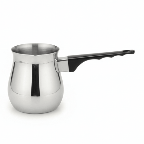 Windcera Silver Stainless Steel Coffee Warmer Cezve 120ml | Black Handle - Al Kabayel Discount CentreWindcera Silver Stainless Steel Coffee Warmer Cezve 120ml | Black HandleTea/Coffee PotsWINDCERAAl Kabayel Discount Centre