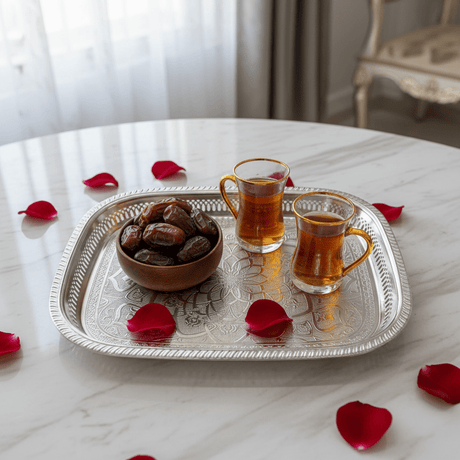 Windcera Silver Stainless Steel Serving Tray – 45×33cm | Arabic Mandala Engraving - Al Kabayel Discount CentreWindcera Silver Stainless Steel Serving Tray – 45×33cm | Arabic Mandala EngravingServing TraysWINDCERAAl Kabayel Discount Centre