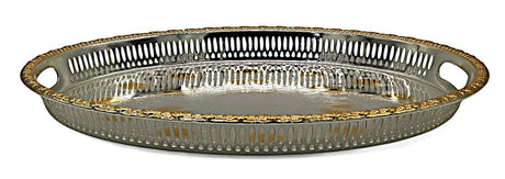 WINDCERA Stylish Oval Tray with Silver Base & Gold Detailing – 50×36 cm - Al Kabayel Discount CentreWINDCERA Stylish Oval Tray with Silver Base & Gold Detailing – 50×36 cmServing TraysWINDCERAAl Kabayel Discount Centre