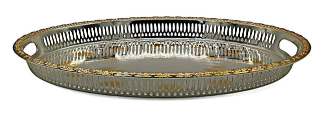 WINDCERA Stylish Oval Tray with Silver Base & Gold Detailing – 50×36 cm - Al Kabayel Discount CentreWINDCERA Stylish Oval Tray with Silver Base & Gold Detailing – 50×36 cmServing TraysWINDCERAAl Kabayel Discount Centre
