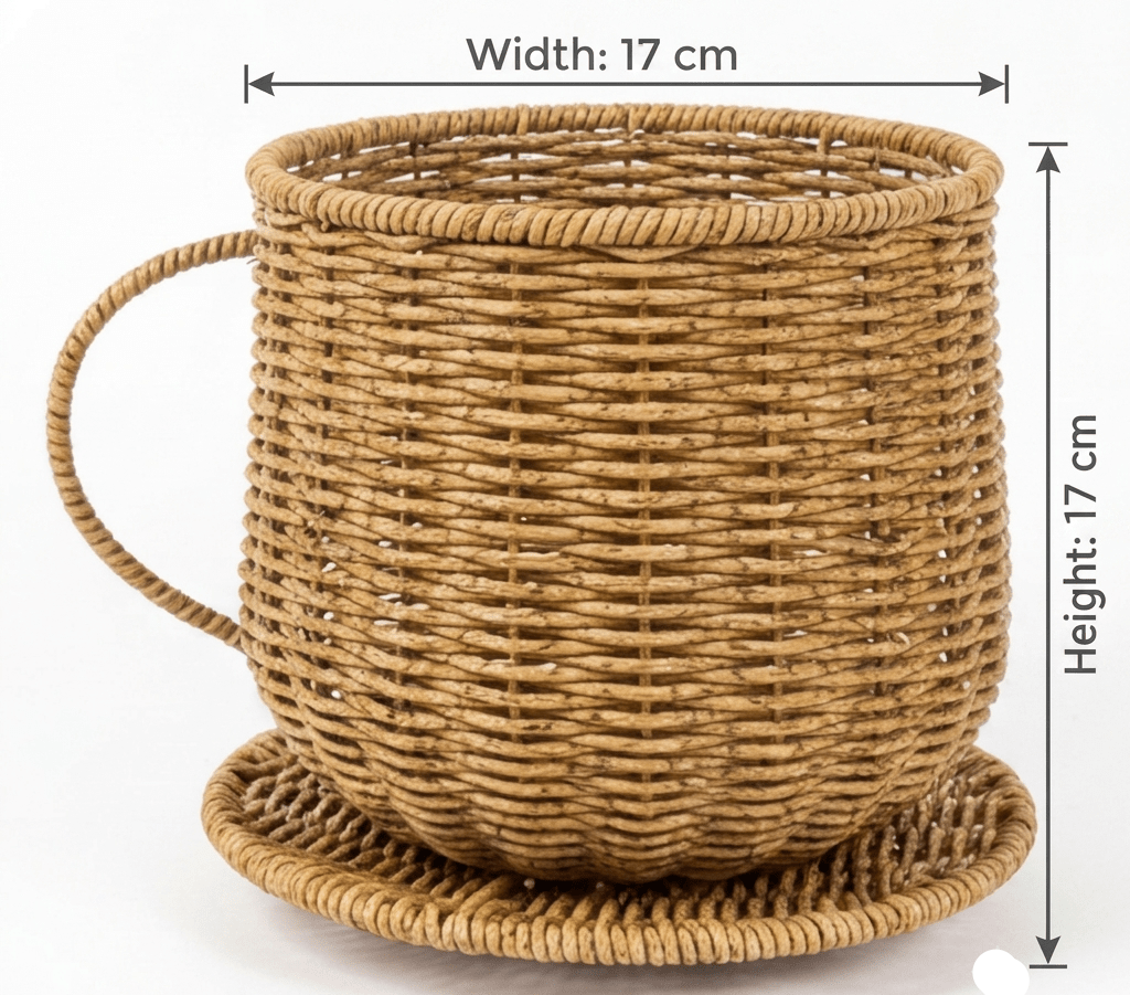 Wire Decorative Cup & Saucer Set | 17×17 cm | Artisan Home Accent Woven Color - Al Kabayel Discount CentreWire Decorative Cup & Saucer Set | 17×17 cm | Artisan Home Accent Woven ColorRattansAKDCAl Kabayel Discount Centre