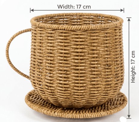 Wire Decorative Cup & Saucer Set | 17×17 cm | Artisan Home Accent Woven Color - Al Kabayel Discount CentreWire Decorative Cup & Saucer Set | 17×17 cm | Artisan Home Accent Woven ColorRattansAKDCAl Kabayel Discount Centre