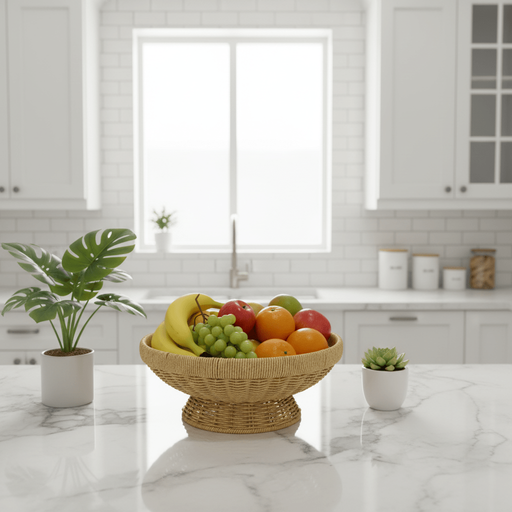 Wire Decorative Fruit Basket | 30×13 cm | Modern Kitchen & Table Display Woven Color - Al Kabayel Discount CentreWire Decorative Fruit Basket | 30×13 cm | Modern Kitchen & Table Display Woven ColorRattansAKDCAl Kabayel Discount Centre