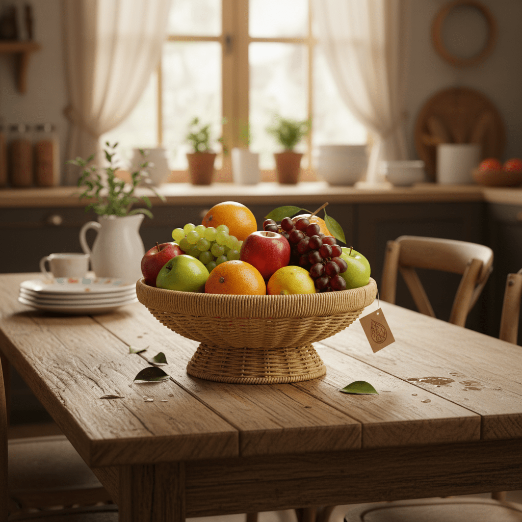Wire Decorative Fruit Basket | 30×13 cm | Modern Kitchen & Table Display Woven Color - Al Kabayel Discount CentreWire Decorative Fruit Basket | 30×13 cm | Modern Kitchen & Table Display Woven ColorRattansAKDCAl Kabayel Discount Centre