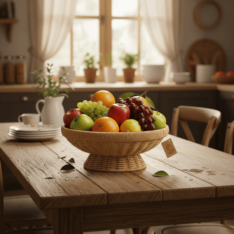 Wire Decorative Fruit Basket | 30×13 cm | Modern Kitchen & Table Display Woven Color - Al Kabayel Discount CentreWire Decorative Fruit Basket | 30×13 cm | Modern Kitchen & Table Display Woven ColorRattansAKDCAl Kabayel Discount Centre