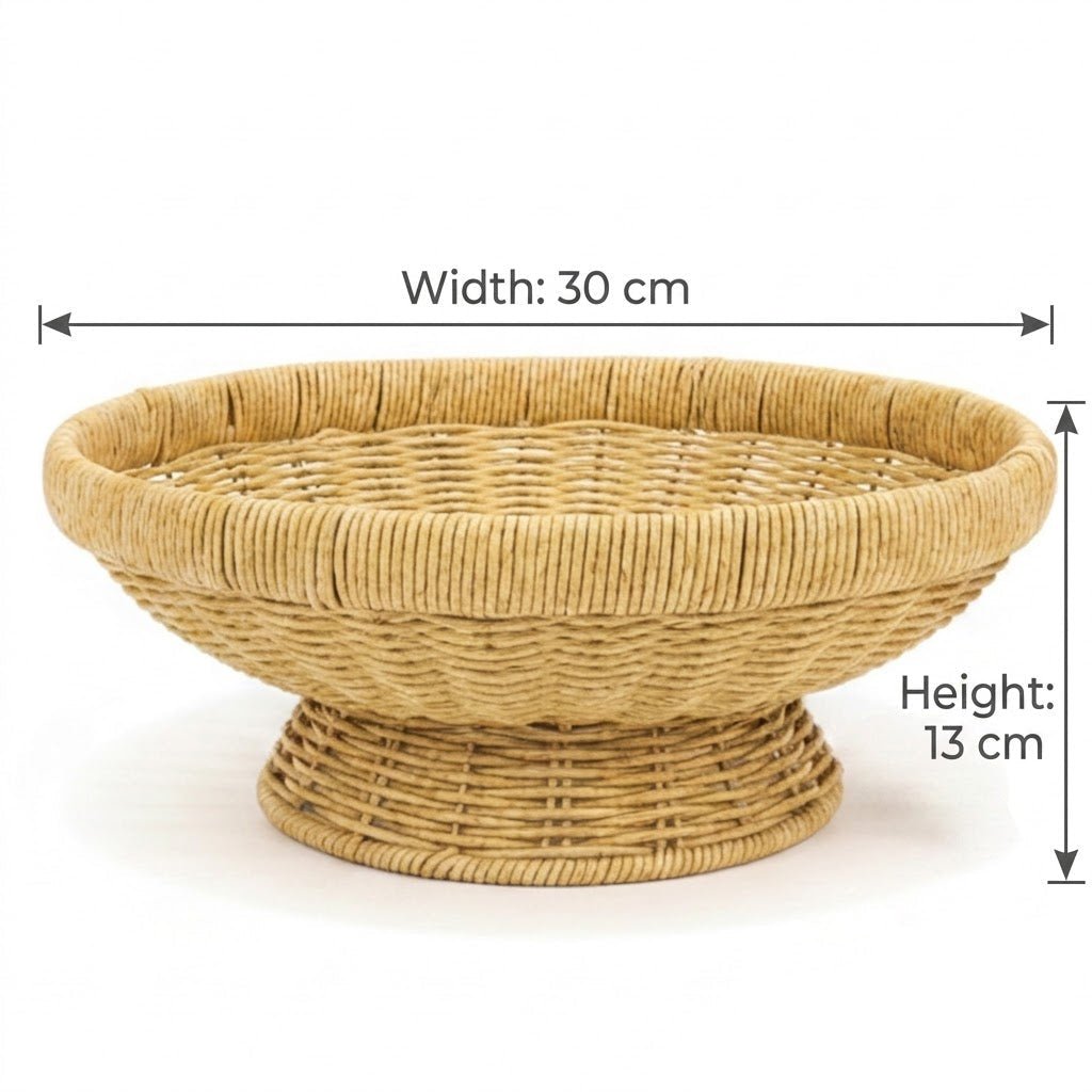 Wire Decorative Fruit Basket | 30×13 cm | Modern Kitchen & Table Display Woven Color - Al Kabayel Discount CentreWire Decorative Fruit Basket | 30×13 cm | Modern Kitchen & Table Display Woven ColorRattansAKDCAl Kabayel Discount Centre