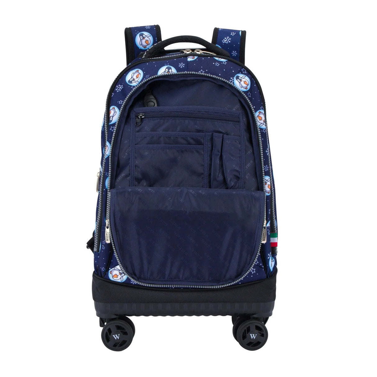 Wires 4 - Wheel Trolley 19" School Bag Set with Lunch Bag and Pencil Case, 900D Gucci Material, Blue Penguin - W24557 - Al Kabayel Discount CentreWires 4 - Wheel Trolley 19" School Bag Set with Lunch Bag and Pencil Case, 900D Gucci Material, Blue Penguin - W24557School BagsWIRESAl Kabayel Discount Centre