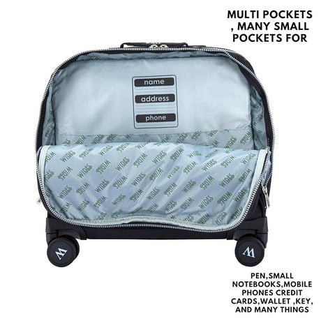 Wires 8 Wheels Black School Bag with Trolley 48cm*30cm*21cm, Pencil Case, Lunch Box, Lunch Bag - Al Kabayel Discount CentreWires 8 Wheels Black School Bag with Trolley 48cm*30cm*21cm, Pencil Case, Lunch Box, Lunch BagSchool BagsWIRESAl Kabayel Discount Centre