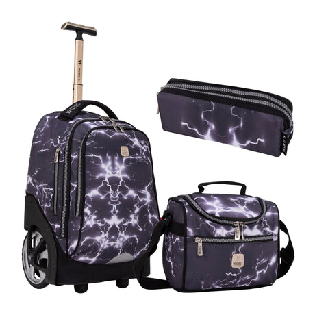 Wires Big Wheel Dark Thunder School Bag With Tolley 19", Lunch Bag And Pencil Case - Al Kabayel Discount CentreWires Big Wheel Dark Thunder School Bag With Tolley 19", Lunch Bag And Pencil CaseSchool BagsWIRESAl Kabayel Discount Centre