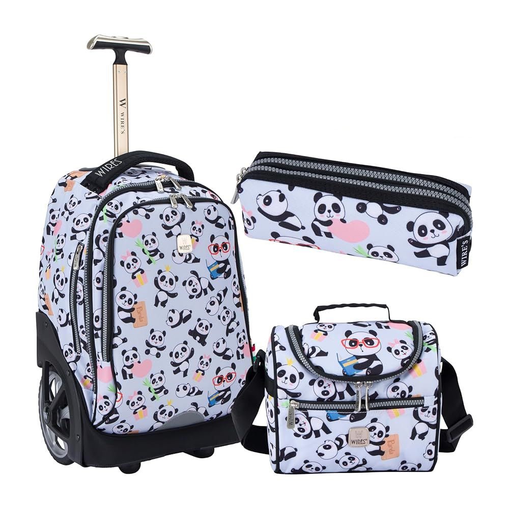 Wires Big Wheel Mist Panda School Bag With Tolley 19", Lunch Bag And Pencil Case - Al Kabayel Discount CentreWires Big Wheel Mist Panda School Bag With Tolley 19", Lunch Bag And Pencil CaseSchool BagsWIRESAl Kabayel Discount Centre
