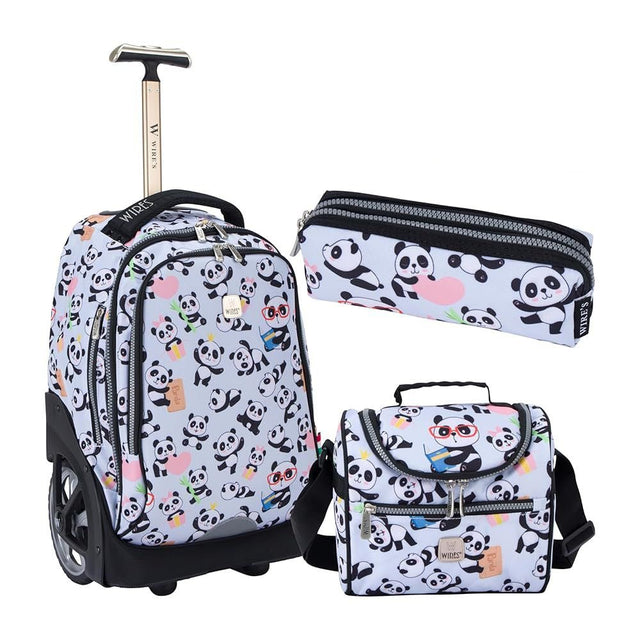 Wires Big Wheel Mist Panda School Bag With Tolley 19", Lunch Bag And Pencil Case - Al Kabayel Discount CentreWires Big Wheel Mist Panda School Bag With Tolley 19", Lunch Bag And Pencil CaseSchool BagsWIRESAl Kabayel Discount Centre