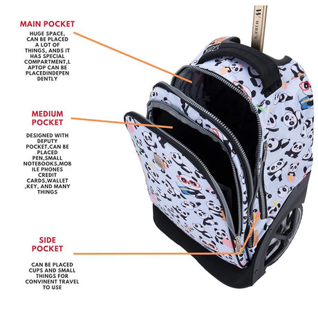 Wires Big Wheel Mist Panda School Bag With Tolley 19", Lunch Bag And Pencil Case - Al Kabayel Discount CentreWires Big Wheel Mist Panda School Bag With Tolley 19", Lunch Bag And Pencil CaseSchool BagsWIRESAl Kabayel Discount Centre