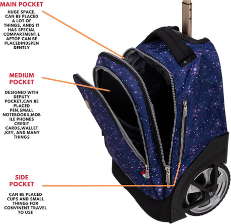 Wires Big Wheel School Bag Trolley Set of 3 (Lunch Bag & Pencil Case) Stars - Al Kabayel Discount CentreWires Big Wheel School Bag Trolley Set of 3 (Lunch Bag & Pencil Case) StarsSchool BagsWIRESAl Kabayel Discount Centre