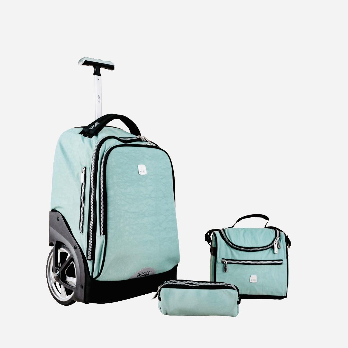 Wires Big Wheel Teal Mist School Bag With Tolley 19", Lunch Bag And Pencil Case - Al Kabayel Discount CentreWires Big Wheel Teal Mist School Bag With Tolley 19", Lunch Bag And Pencil CaseSchool BagsWIRESAl Kabayel Discount Centre