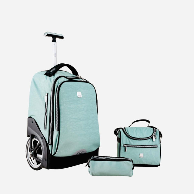 Wires Big Wheel Teal Mist School Bag With Tolley 19", Lunch Bag And Pencil Case - Al Kabayel Discount CentreWires Big Wheel Teal Mist School Bag With Tolley 19", Lunch Bag And Pencil CaseSchool BagsWIRESAl Kabayel Discount Centre