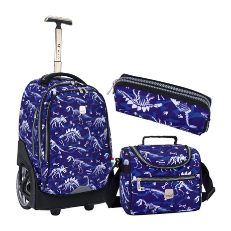 Wires Blue Dinosaur Big School Bag With Tolley 19"(Lunch Bag And Pencil Case) - Al Kabayel Discount CentreWires Blue Dinosaur Big School Bag With Tolley 19"(Lunch Bag And Pencil Case)School BagsWIRESAl Kabayel Discount Centre