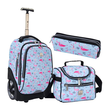Wires Flamingo Big School Bag With Tolley 19"(Lunch Bag And Pencil Case) - Al Kabayel Discount CentreWires Flamingo Big School Bag With Tolley 19"(Lunch Bag And Pencil Case)School BagsWIRESAl Kabayel Discount Centre