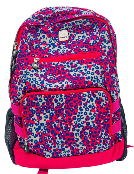 Wires School Bag 19", Wrinkle Fabric Material, Pink/Blue Leapord Design - Al Kabayel Discount CentreWires School Bag 19", Wrinkle Fabric Material, Pink/Blue Leapord DesignSchool BagsWIRESAl Kabayel Discount Centre