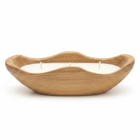 Wooden Boat Candle Bowl | Triple Wick White Wax Candle in Natural Dough Bowl | Luxury Home Decor Centerpiece | 27×12cm - Al Kabayel Discount CentreWooden Boat Candle Bowl | Triple Wick White Wax Candle in Natural Dough Bowl | Luxury Home Decor Centerpiece | 27×12cmHome FragrancesAKDCAl Kabayel Discount Centre