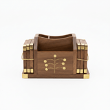 Wooden Pen Organizer with Brass Accents - 15×9 cm - Al Kabayel Discount CentreWooden Pen Organizer with Brass Accents - 15×9 cmPen Holders & Desk OrganizersAKDCAl Kabayel Discount Centre