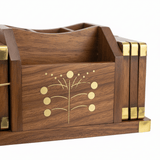 Wooden Pen Organizer with Brass Accents - 15×9 cm - Al Kabayel Discount CentreWooden Pen Organizer with Brass Accents - 15×9 cmPen Holders & Desk OrganizersAKDCAl Kabayel Discount Centre
