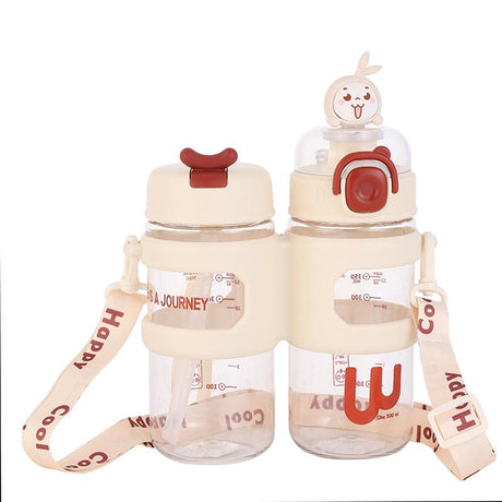 XBD 2 - in - 1 Plastic Water Bottle 500ml+500ml, Cream - Al Kabayel Discount CentreXBD 2 - in - 1 Plastic Water Bottle 500ml+500ml, CreamWater BottlesXBDAl Kabayel Discount Centre