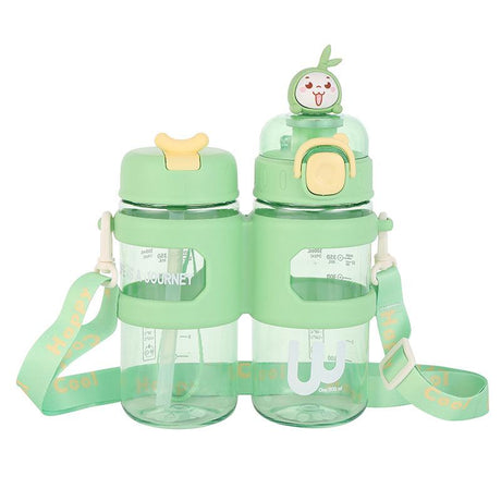 XBD 2 - in - 1 Plastic Water Bottle 500ml+500ml, Green - Al Kabayel Discount CentreXBD 2 - in - 1 Plastic Water Bottle 500ml+500ml, GreenWater BottlesXBDAl Kabayel Discount Centre