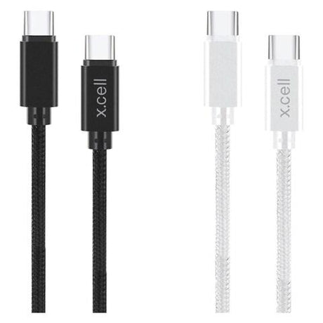 X.CELL Braided USB - C to USB - C Fast Charging Data Transfer Cable 20 Watt, 1 meter White - Al Kabayel Discount CentreX.CELL Braided USB - C to USB - C Fast Charging Data Transfer Cable 20 Watt, 1 meter WhiteCords & AdaptersX.CELLAl Kabayel Discount Centre