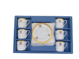 YAMASEEN 24CT Gold Plated Cup and Saucer Set 6pcs 100ml with UAE Logo, Fine Porcelain, White - Al Kabayel Discount CentreYAMASEEN 24CT Gold Plated Cup and Saucer Set 6pcs 100ml with UAE Logo, Fine Porcelain, WhiteTea SetsYAMASEENAl Kabayel Discount Centre